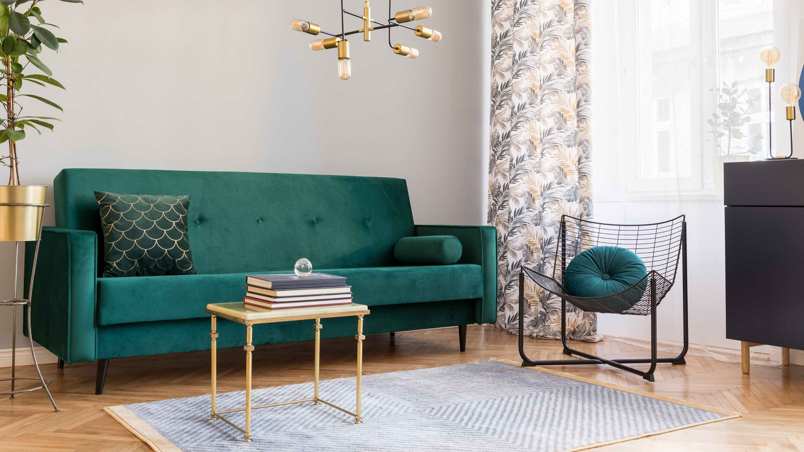 blog-image-A-modern-living-room-featuring-a-luxurious-green-velvet-sofa-exemplifying-the-timeless-elegance-of-velvet-furniture