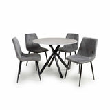 Industrial-Grey-Velvet-Dining-Chair-Diamond-Stitching-Black-Metal-Legs-Set-of-2