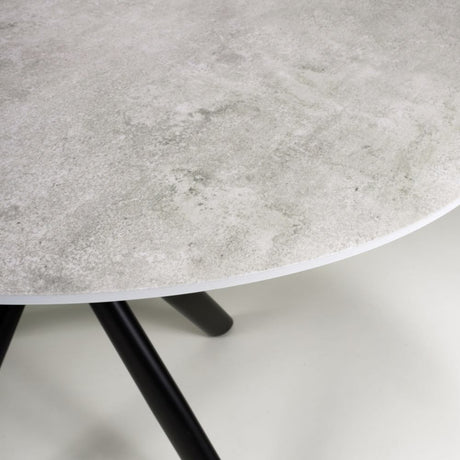 100cm-Grey-Industrial-Marble-Round-Dining-Table-Black-Crossover-Base-4-Seater