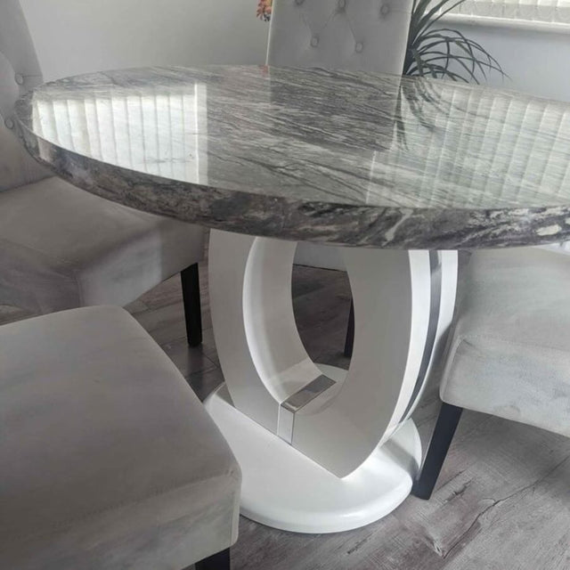 100cm-Grey-Modern-Marble-Round-Dining-Table-White-High-Gloss-Pedestal-Base