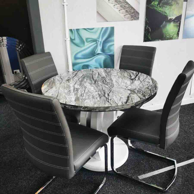 Modern-Round-Grey-Marble-Dining-Table-And-4-Black-Cantilever-Leather-Dining-Chairs-Kitchen-Table-Set-100cm