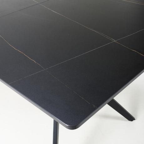 140cm-180cm-Extending-Industrial-Black-Rectangular-Sintered-Stone-Dining-Table-Black-Metal-Frame-8-Seater