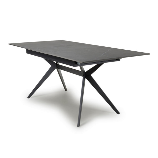 140cm-180cm-Industrial-Grey-Rectangular-Sintered-Stone-Extending-Dining-Table-Black-Metal-Frame-8-Seater