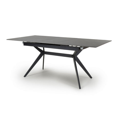 140cm-180cm-Industrial-Grey-Rectangular-Sintered-Stone-Extending-Dining-Table-Black-Metal-Frame-8-Seater