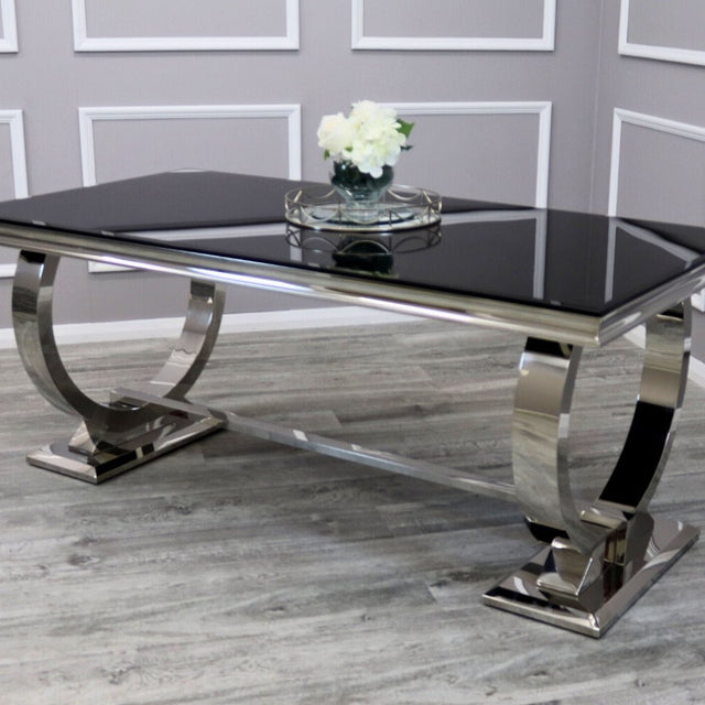 200cm-modern-black-glass-dining-table-rectangular-glass-top-stainless-steel-base-8-seater