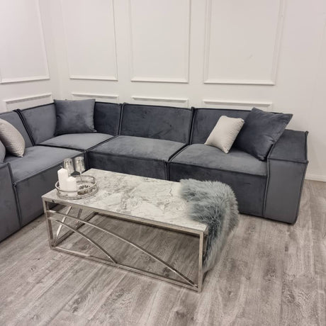 4-Piece-Grey-fabric-Corner-Sofa-300cm4-Piece-Grey-fabric-Corner-Sofa-300cm