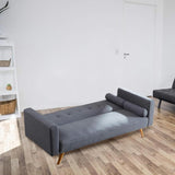 Classic-2-Seater-Grey-Linen-Sofa-Bed-With-Wood-Legs-190cm