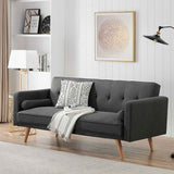 Classic-2-Seater-Grey-Linen-Sofa-Bed-With-Wood-Legs-190cm