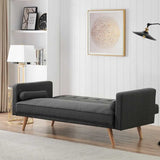 Classic-2-Seater-Grey-Linen-Sofa-Bed-With-Wood-Legs-190cm