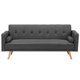 Classic-2-Seater-Grey-Linen-Sofa-Bed-With-Wood-Legs-190cm