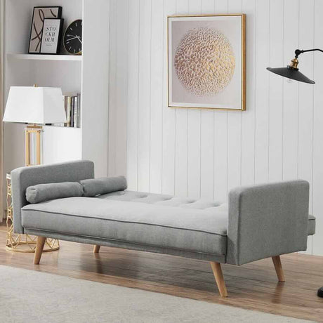 Classic-2-Seater-Light-Grey-Linen-Sofa-Bed-With-Wood-Legs-190cm