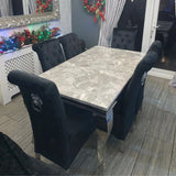 Classic-4-8-Seater-grey-marble-dining-table-rectangular-marble-top-stainless-steel-curved-legs