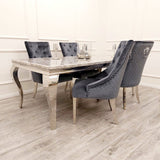 Classic-4-8-Seater-grey-marble-dining-table-rectangular-marble-top-stainless-steel-curved-legs