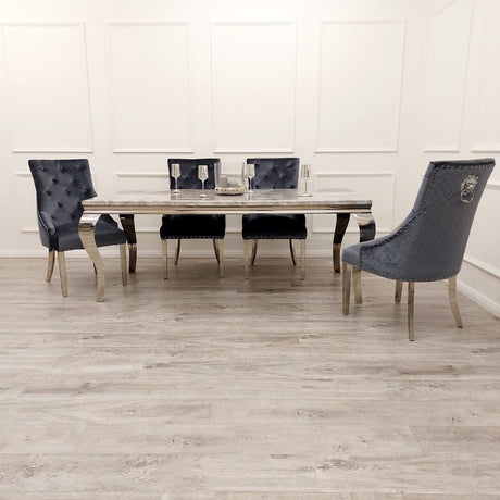 Classic-4-8-Seater-grey-marble-dining-table-rectangular-marble-top-stainless-steel-curved-legs