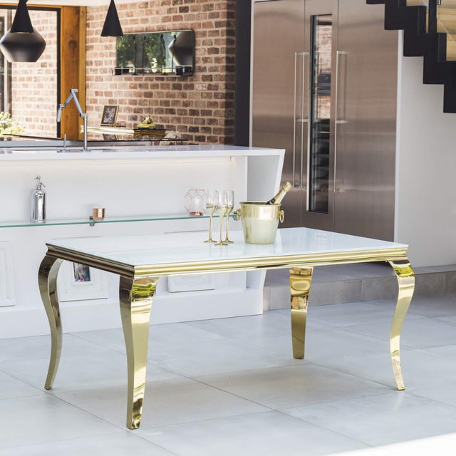 Classic-4-8-Seater-white-glass-dining-table-rectangular-tempered-glass-top-gold-stainless-steel-curved-legs