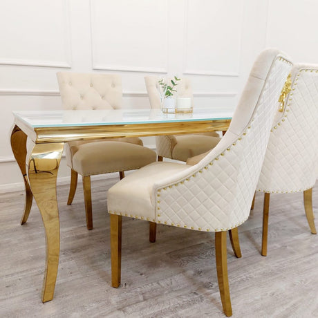 Classic-4-8-Seater-white-glass-dining-table-rectangular-tempered-glass-top-gold-stainless-steel-curved-legs