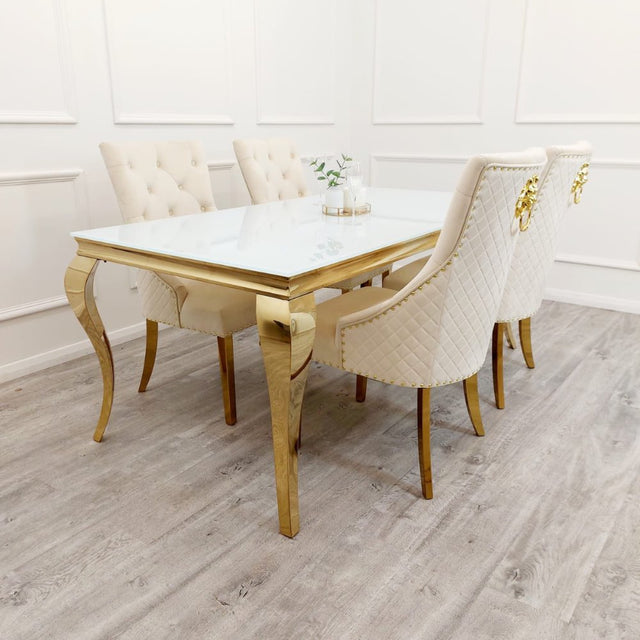 Classic-4-8-Seater-white-glass-dining-table-rectangular-tempered-glass-top-gold-stainless-steel-curved-legs