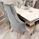 Classic-4-8-Seater-white-marble-dining-table-rectangular-marble-top-stainless-steel-curved-legs