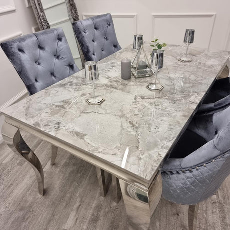 Classic-8-Seater-grey-marble-dining-table-rectangular-marble-top-stainless-steel-curved-legs-180cm