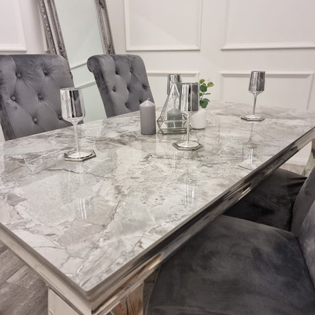 Classic-8-Seater-grey-marble-dining-table-rectangular-marble-top-stainless-steel-curved-legs-180cm