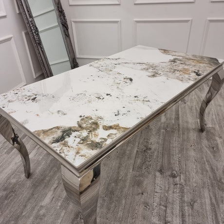 Classic-8-Seater-white-and-gold-marble-dining-table-rectangular-marble-top-stainless-steel-curved-legs-180cm