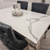 Classic-8-Seater-white-marble-dining-table-rectangular-marble-top-stainless-steel-curved-legs-180cm