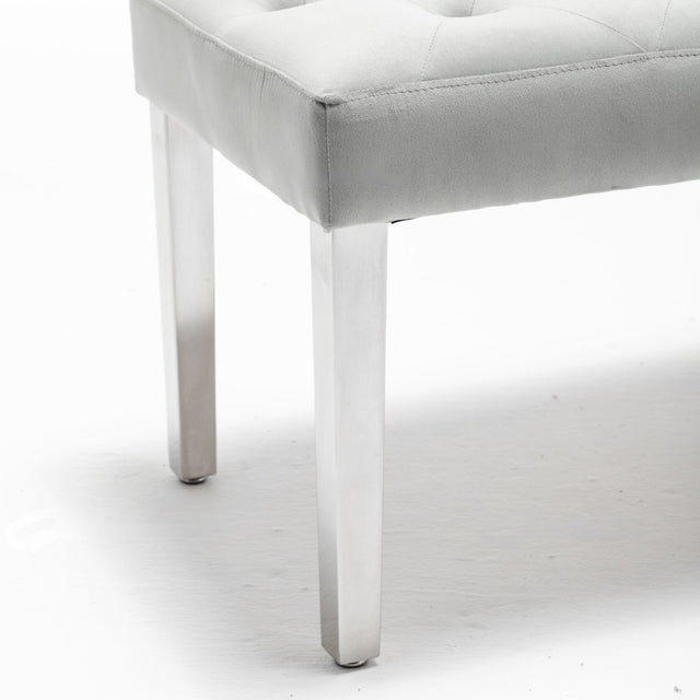 Classic-Arctic-Grey-Velvet-Dining-Bench-Metal-Legs-130cm