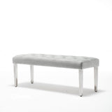 Classic-Arctic-Grey-Velvet-Dining-Bench-Metal-Legs-130cm