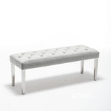 Classic-Arctic-Grey-Velvet-Dining-Bench-Metal-Legs-130cm