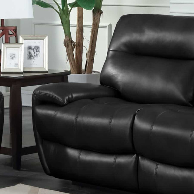 Classic-Black-Faux-Leather-Reclining-Sofa-2-Seater-165cm