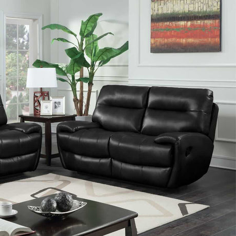 Classic-Black-Faux-Leather-Reclining-Sofa-2-Seater-165cm