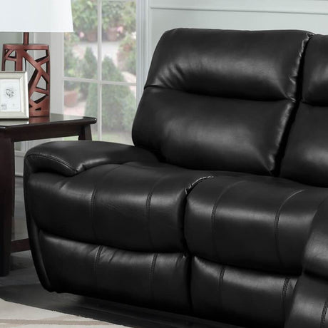 Classic-Black-Faux-Leather-Reclining-Sofa-3-Seater-220cm-with-2-recliners