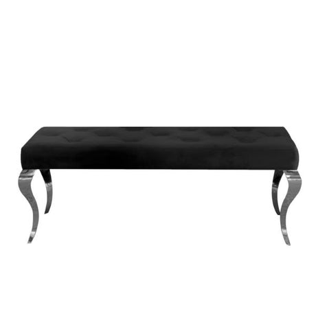 Classic-Black-Velvet-Dining-Bench-Curved-Metal-Legs-90cm