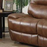 Classic-Brown-Faux-Leather-Reclining-Sofa-2-Seater-165cm