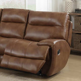 Classic-Brown-Faux-Leather-Reclining-Sofa-3-Seater-220cm-with-2-recliners