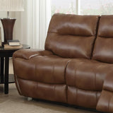 Classic-Brown-Faux-Leather-Reclining-Sofa-3-Seater-220cm-with-2-recliners