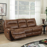 Classic-Brown-Faux-Leather-Reclining-Sofa-3-Seater-220cm-with-2-recliners