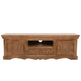 Bohol Solid Engraved Mango Wood TV Stand With Storage