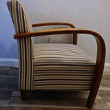 Classic-Chinelle-Duck-Egg-Regency-Striped-Fabric-Bentwood-Arms