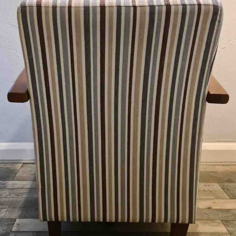 Classic-Chinelle-Duck-Egg-Regency-Striped-Fabric-Bentwood-Arms