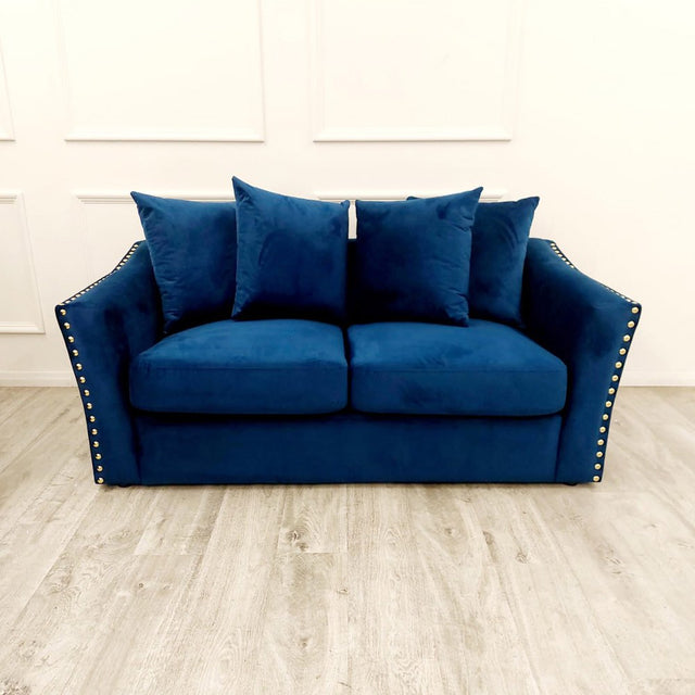 Classic-Chrome-Studded-2_3-Blue-Velvet-Sofa