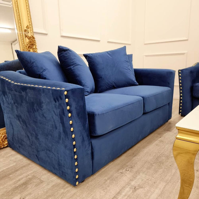 Classic-Chrome-Studded-2_3-Blue-Velvet-Sofa