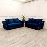 Classic-Chrome-Studded-2_3-Blue-Velvet-Sofa