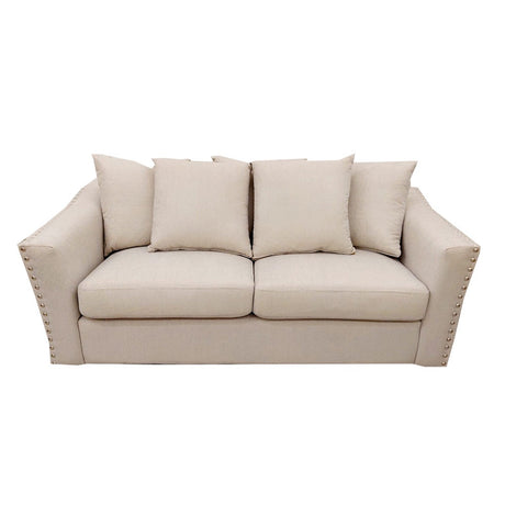 Classic-Chrome-studded-Cream-Fabric-Sofa-3+2