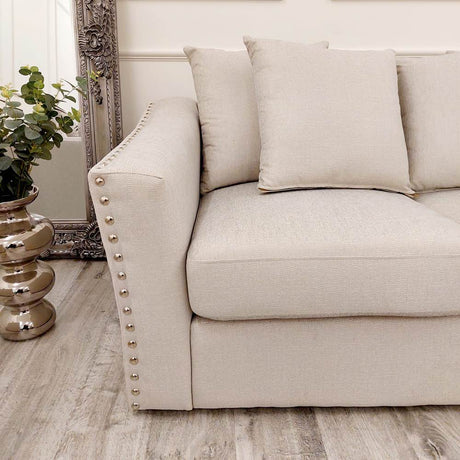 Classic-Chrome-studded-Cream-Fabric-Sofa-3+2