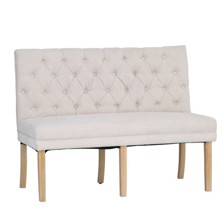 Alexandra Classic Cream Fabric Corner Dining Bench With Back