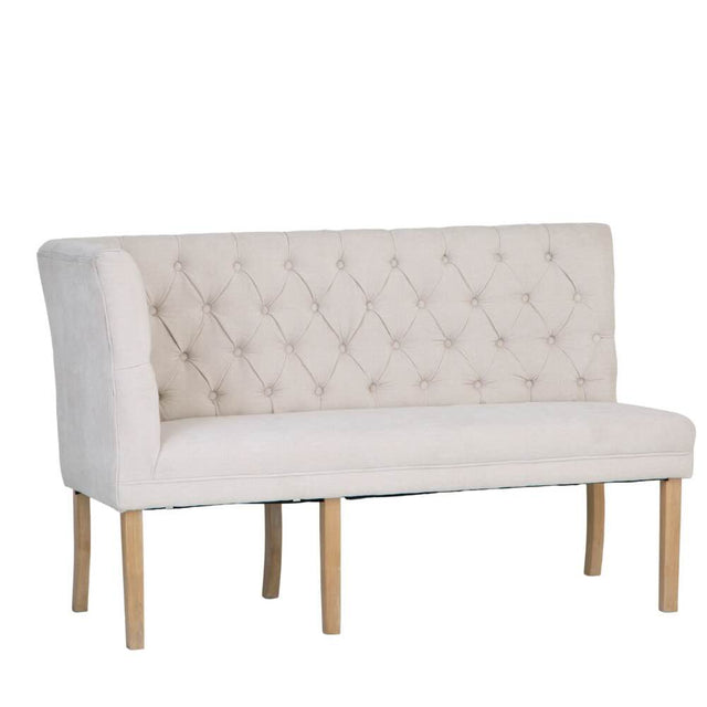 Alexandra Classic Cream Fabric Corner Dining Bench With Back