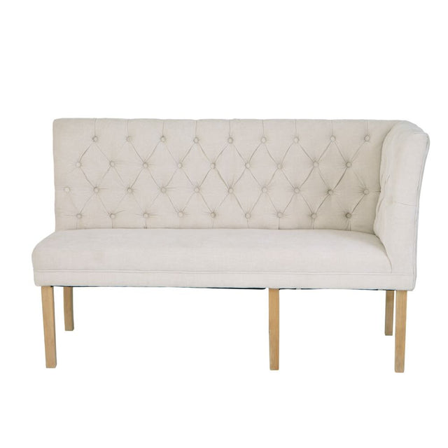 Alexandra Classic Cream Fabric Corner Dining Bench With Back