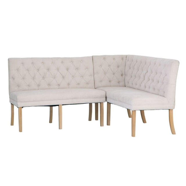 Alexandra Classic Cream Fabric Corner Dining Bench With Back