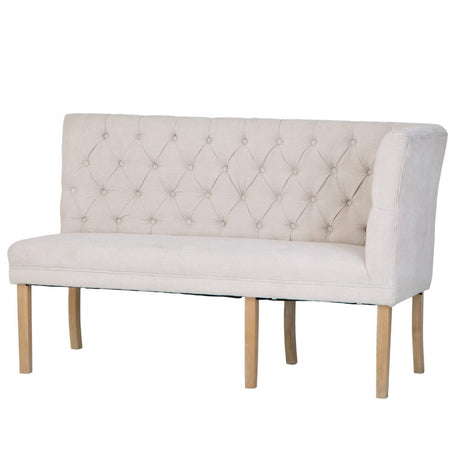 Alexandra Classic Cream Fabric Corner Dining Bench With Back